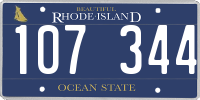 RI license plate 107344