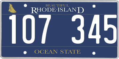 RI license plate 107345
