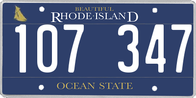 RI license plate 107347