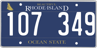 RI license plate 107349