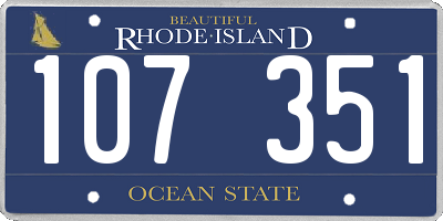 RI license plate 107351