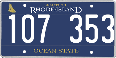 RI license plate 107353