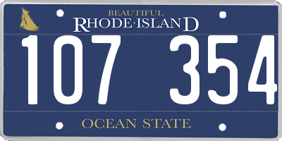 RI license plate 107354
