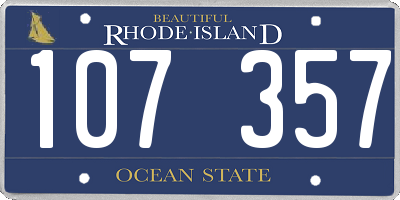 RI license plate 107357