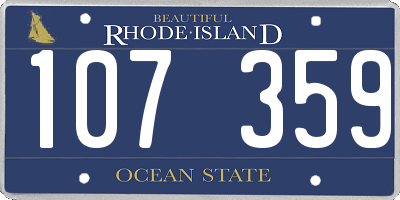 RI license plate 107359