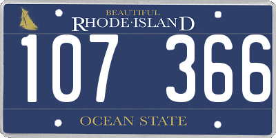 RI license plate 107366