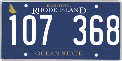 RI license plate 107368