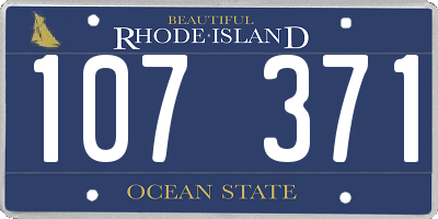 RI license plate 107371