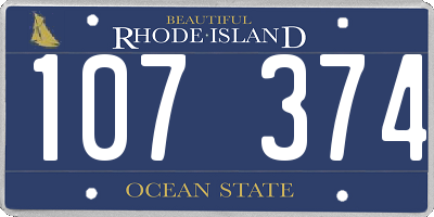 RI license plate 107374