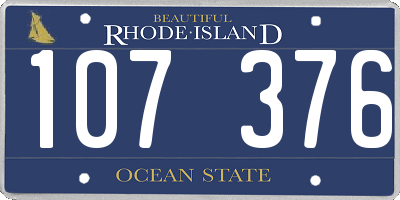 RI license plate 107376
