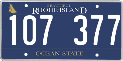 RI license plate 107377