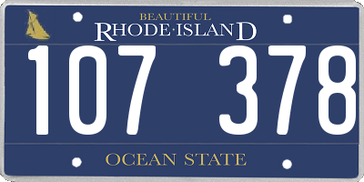 RI license plate 107378