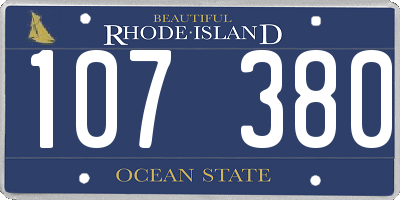 RI license plate 107380