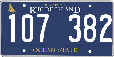 RI license plate 107382