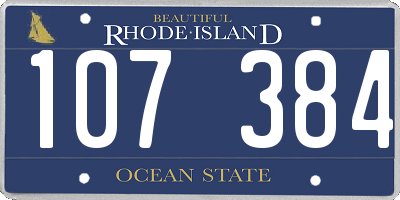 RI license plate 107384