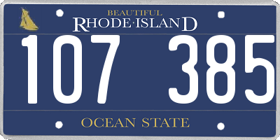 RI license plate 107385