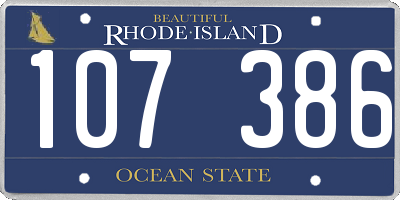 RI license plate 107386