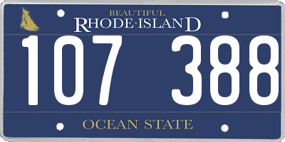RI license plate 107388