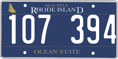 RI license plate 107394
