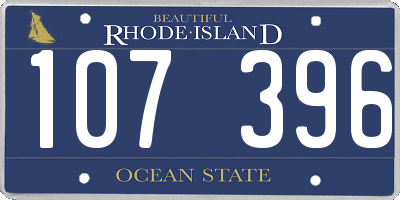 RI license plate 107396