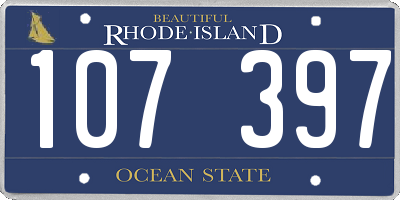RI license plate 107397