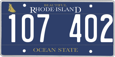 RI license plate 107402