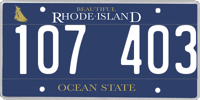 RI license plate 107403