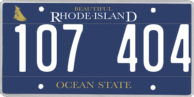 RI license plate 107404