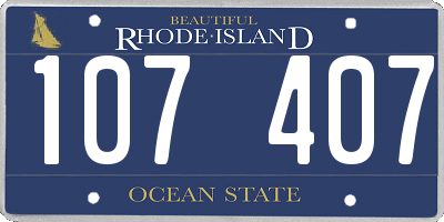 RI license plate 107407