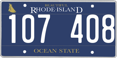 RI license plate 107408