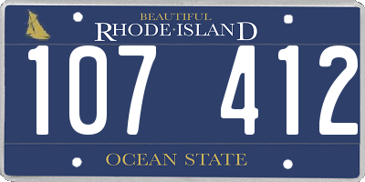 RI license plate 107412
