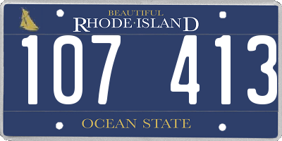 RI license plate 107413