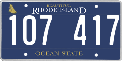 RI license plate 107417