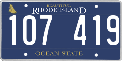 RI license plate 107419