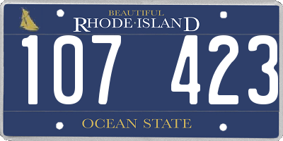 RI license plate 107423