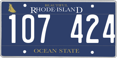 RI license plate 107424