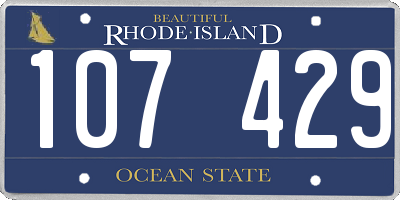 RI license plate 107429