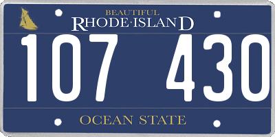 RI license plate 107430