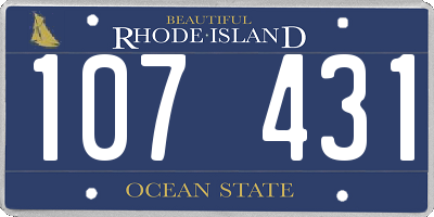 RI license plate 107431