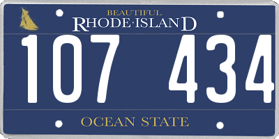 RI license plate 107434