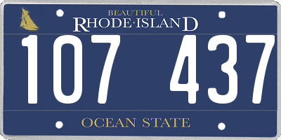 RI license plate 107437