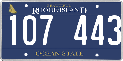 RI license plate 107443