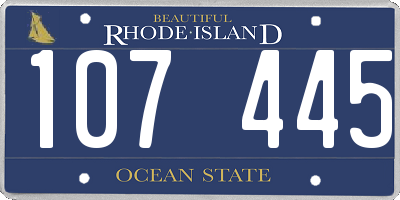 RI license plate 107445