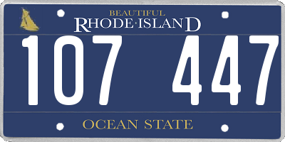 RI license plate 107447