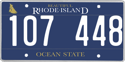 RI license plate 107448