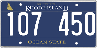 RI license plate 107450