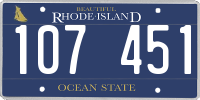 RI license plate 107451