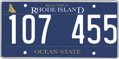 RI license plate 107455