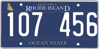 RI license plate 107456
