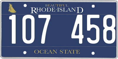 RI license plate 107458